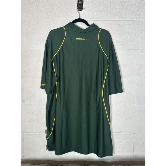 Nike Dri-FIT Oregon Ducks Polo Shirt XXL Green Yellow Track Team Gear Vintage - Picture 2 of 15